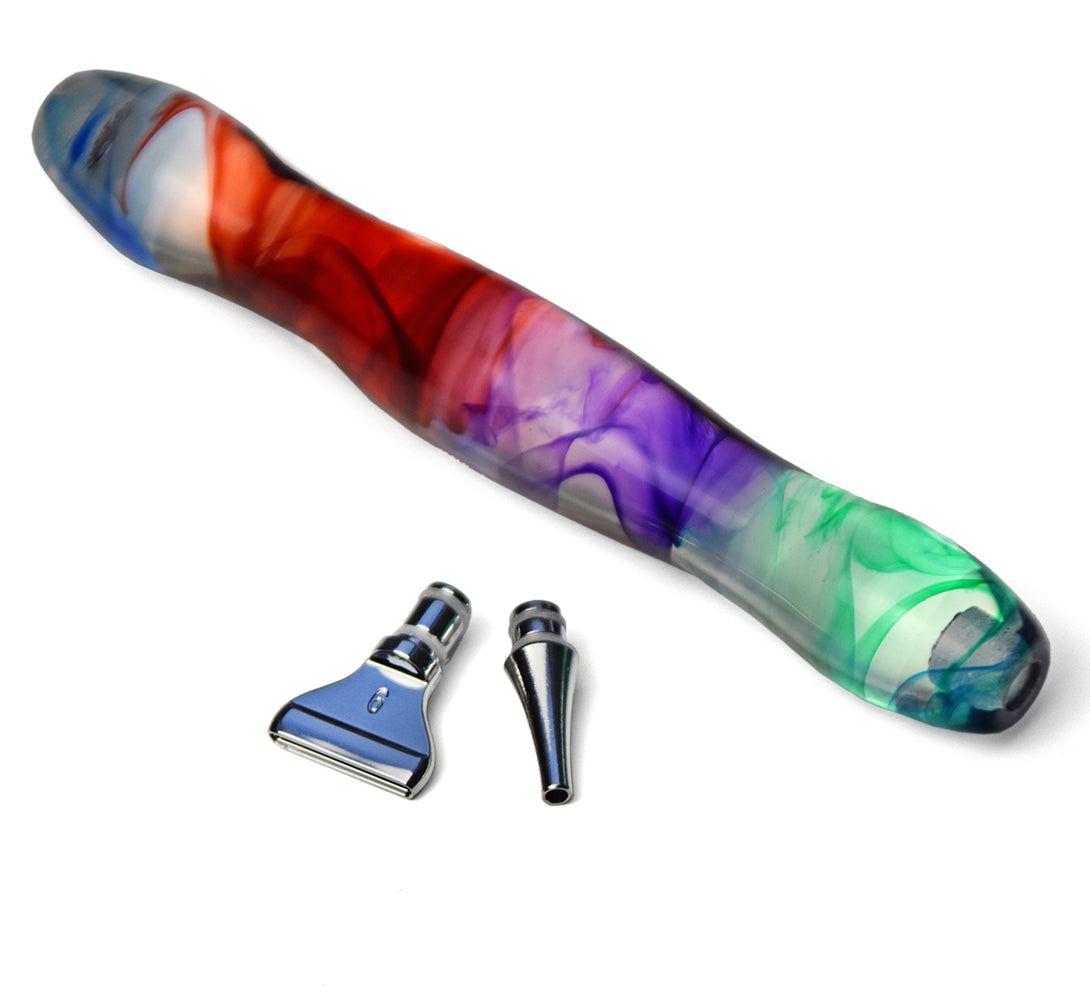 Premium Diamond Painting Stift „Mystic Swirl“ mit zwei Metallaufsätzen in silber | Zum Stecken