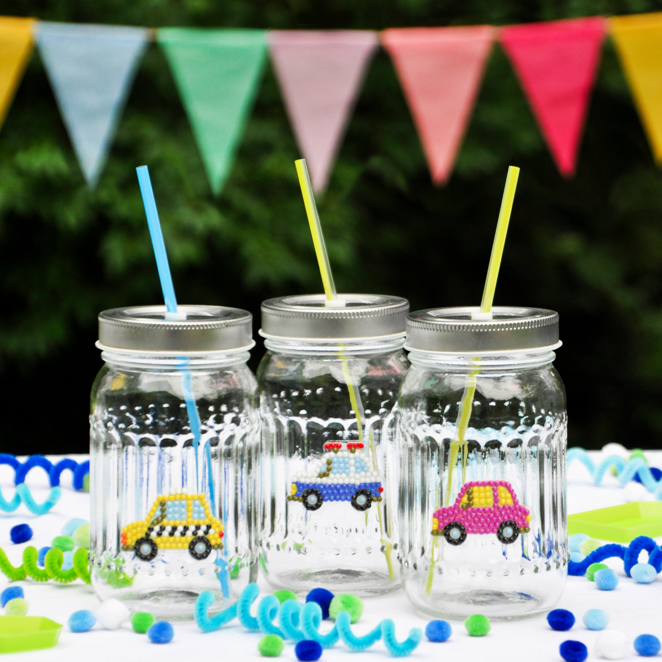 Diamond Painting sticker set - cars and buses