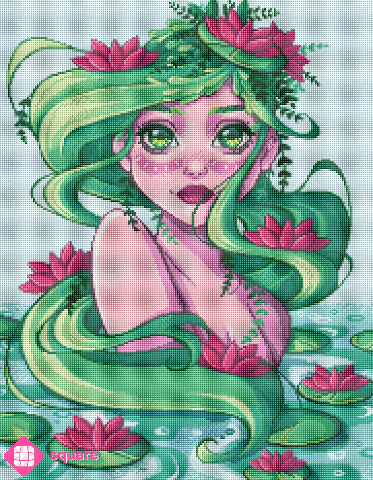 Diamond Painting - clauilustrada - Green mermaid