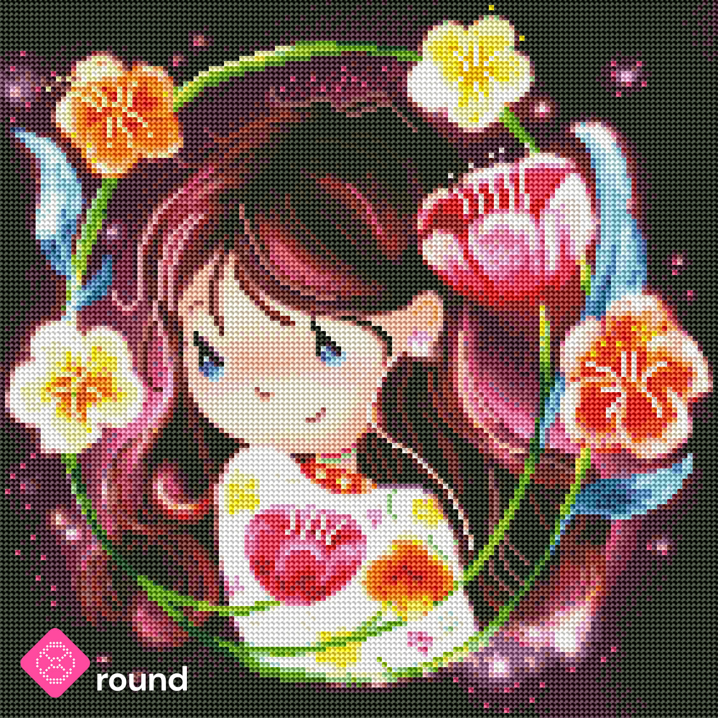 Diamond Painting - Fransiska Susilo - Fille aux fleurs