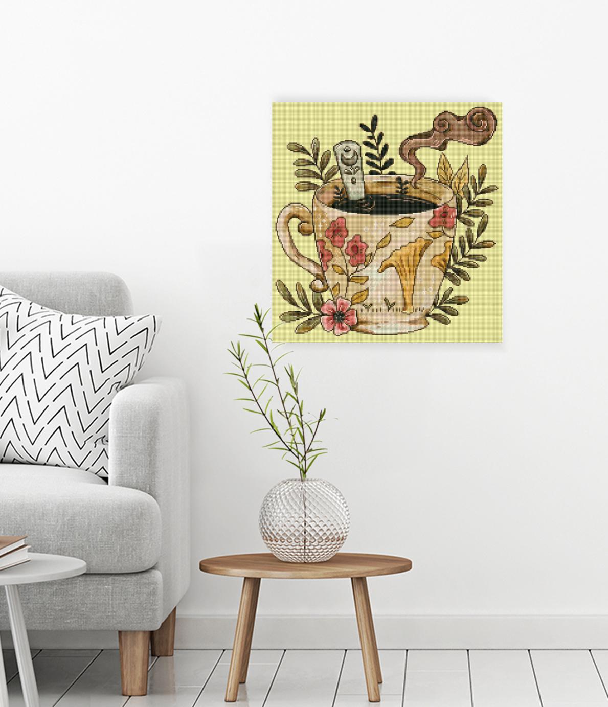 Diamond Painting Kaffee Motiv als gemütliche Wanddekoration