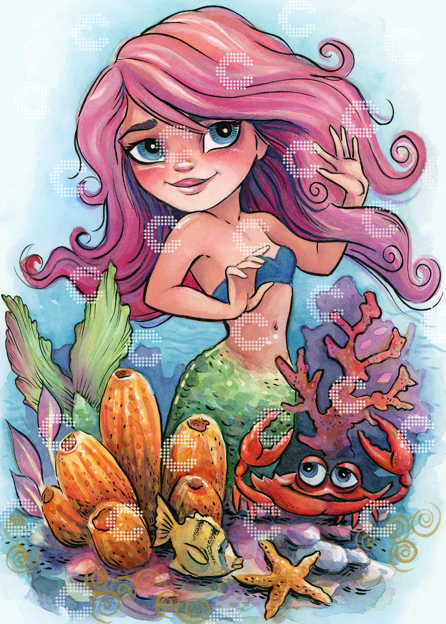 Diamond Painting - Denise Ferragamo - Petite sirène, image size:1500x2100