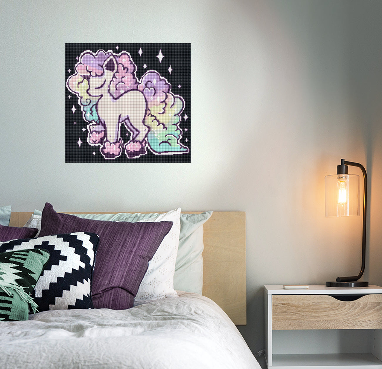 Diamond Painting Regenbogen Einhorn als zauberhafte Wanddekoration im Kinderzimmer oder Wohnbereich