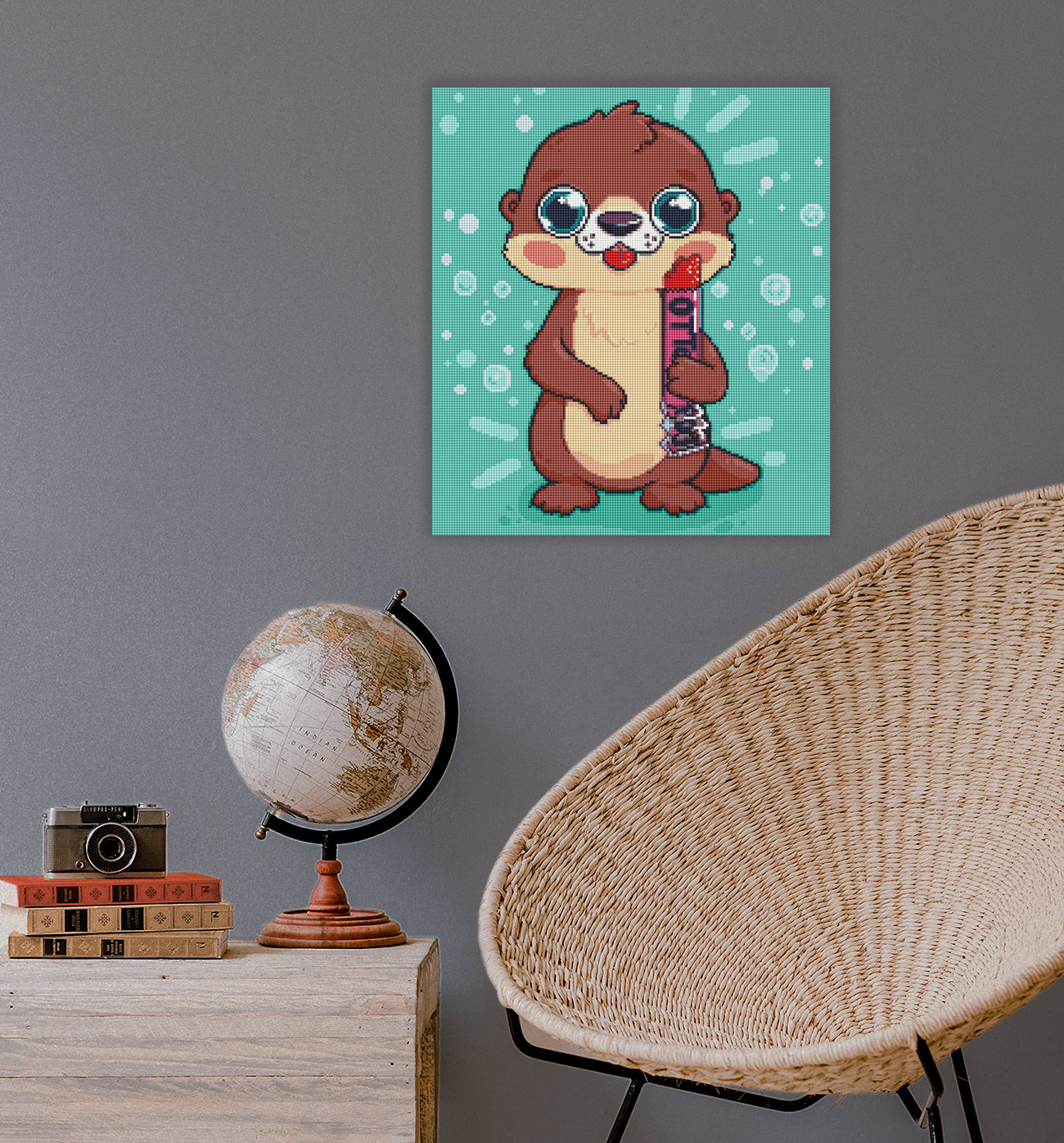 Diamond Painting Otter als fröhlicher Blickfang für Wohn- oder Hobbyzimmer