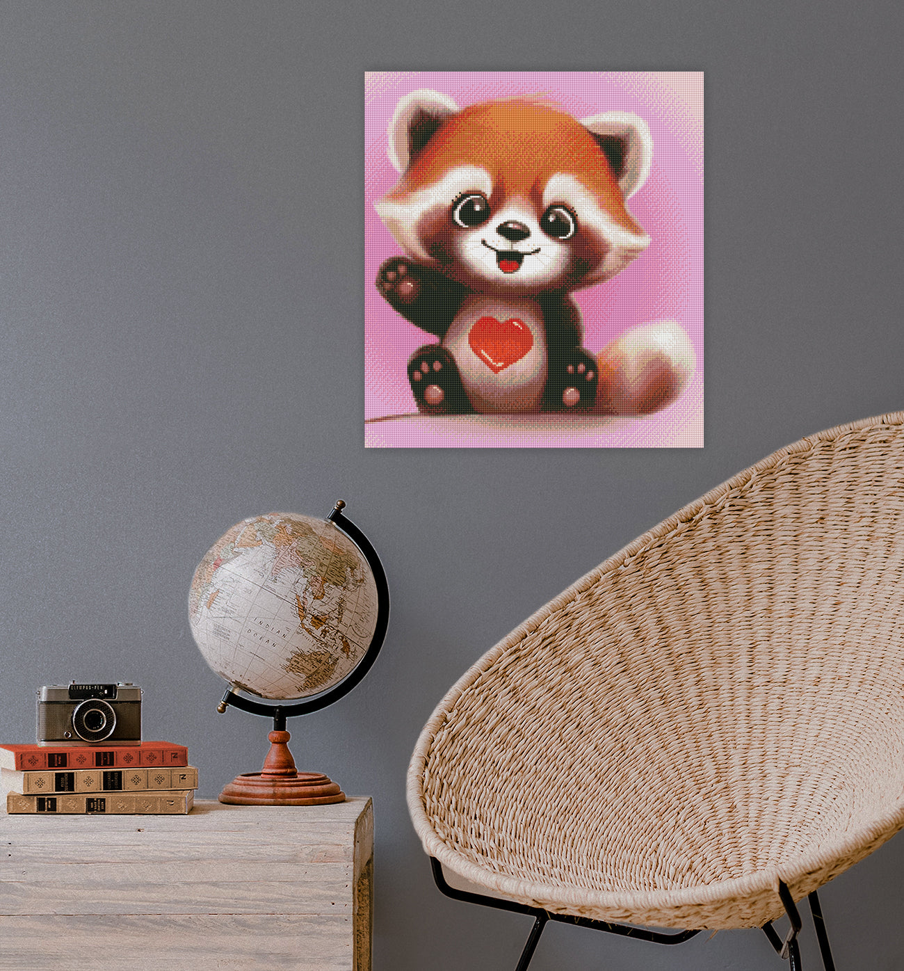 Diamond Painting Red Panda Love als niedliche Tier Wanddekoration für dein Zuhause