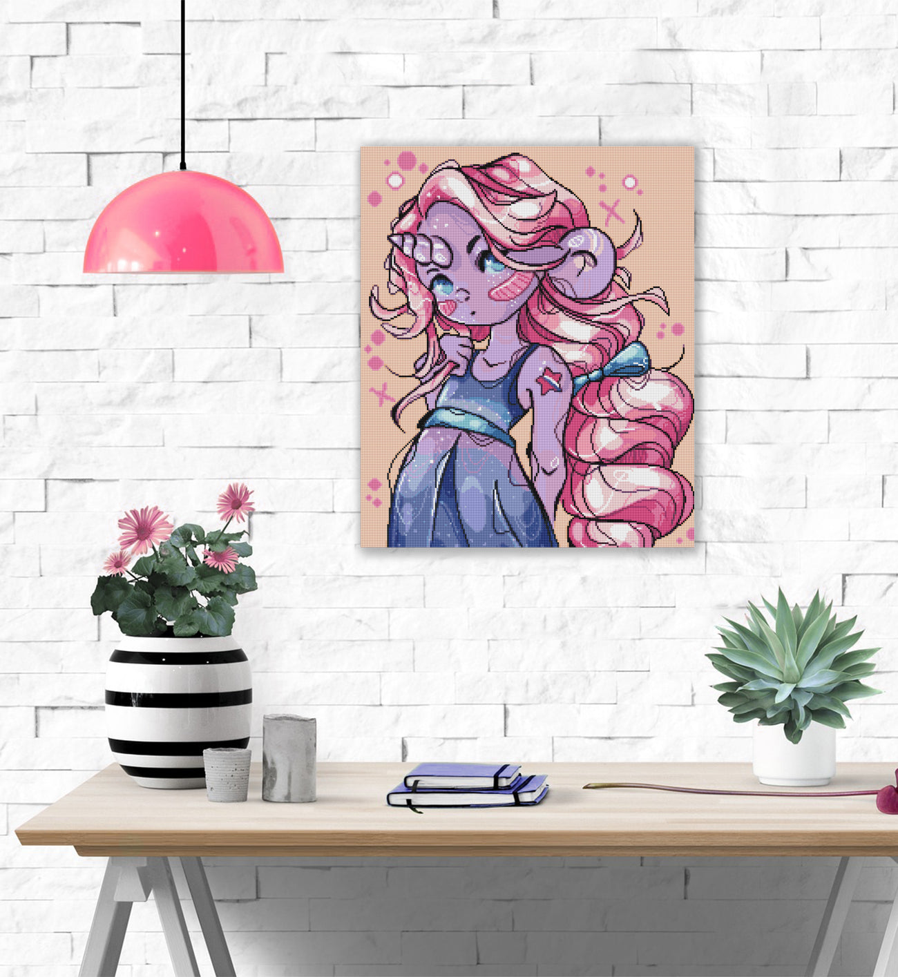 Diamond Painting Einhorn Mädchen als farbenfroher Blickfang für dein Zuhause