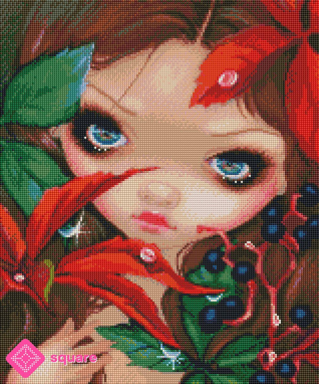 Diamond Painting Vorschau mit Fantasy Motiv und funkelnden Details