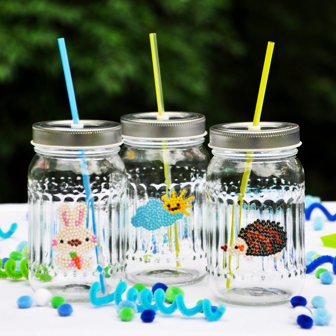 Party Deko mit Diamond Painting Stickern mit verschiedenen Tier Motiven