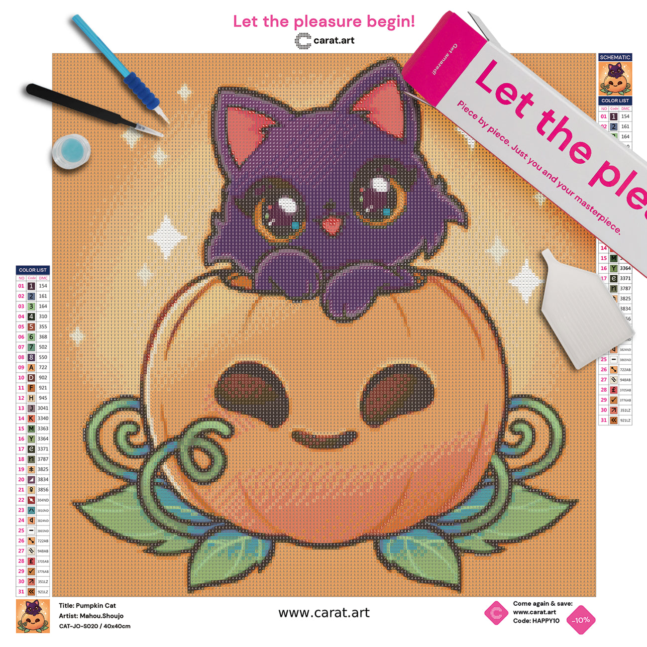 Diamond Painting - Mahou.Shoujo - Pumpkin Cat