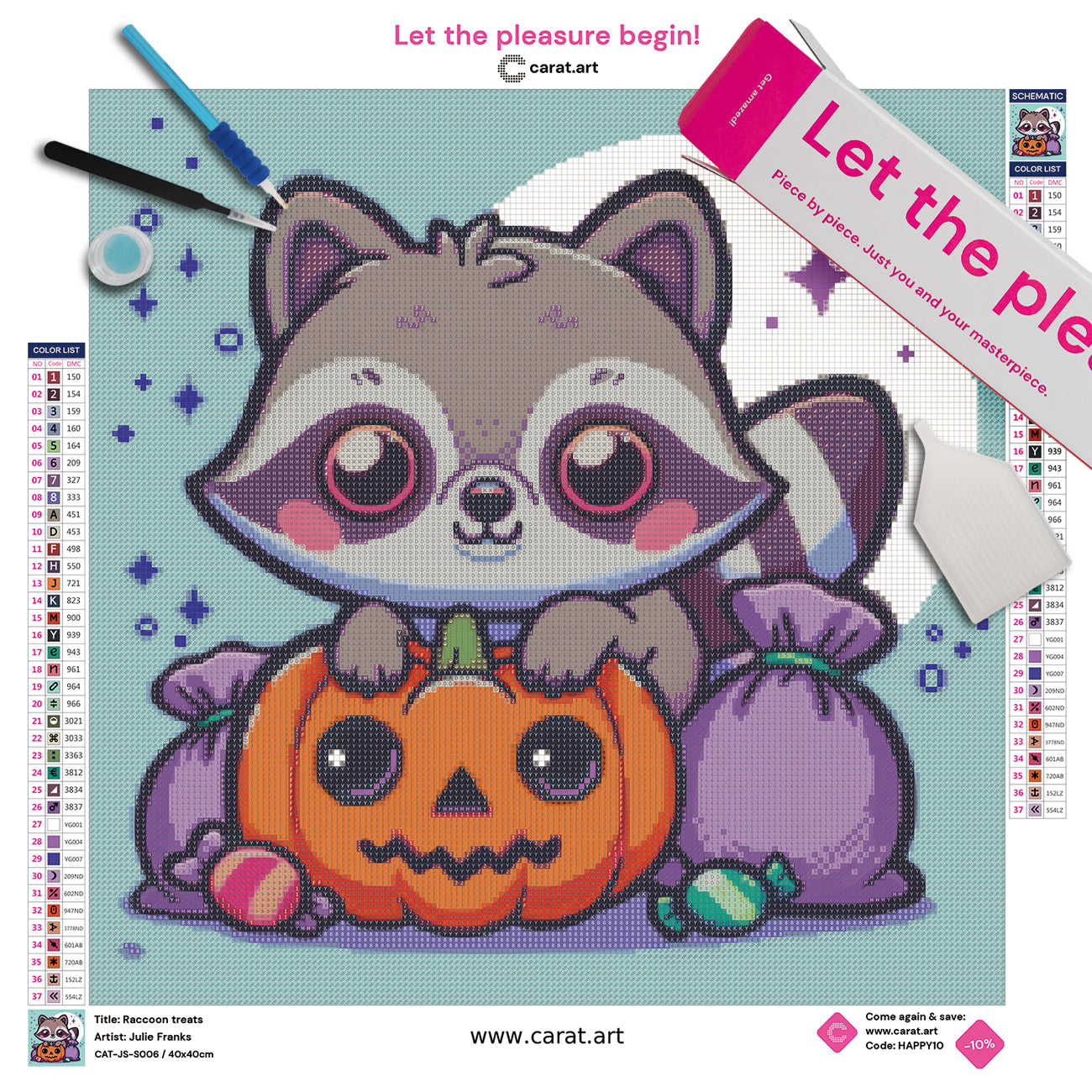 Diamond Painting - Julie Franks - Raccoon treats