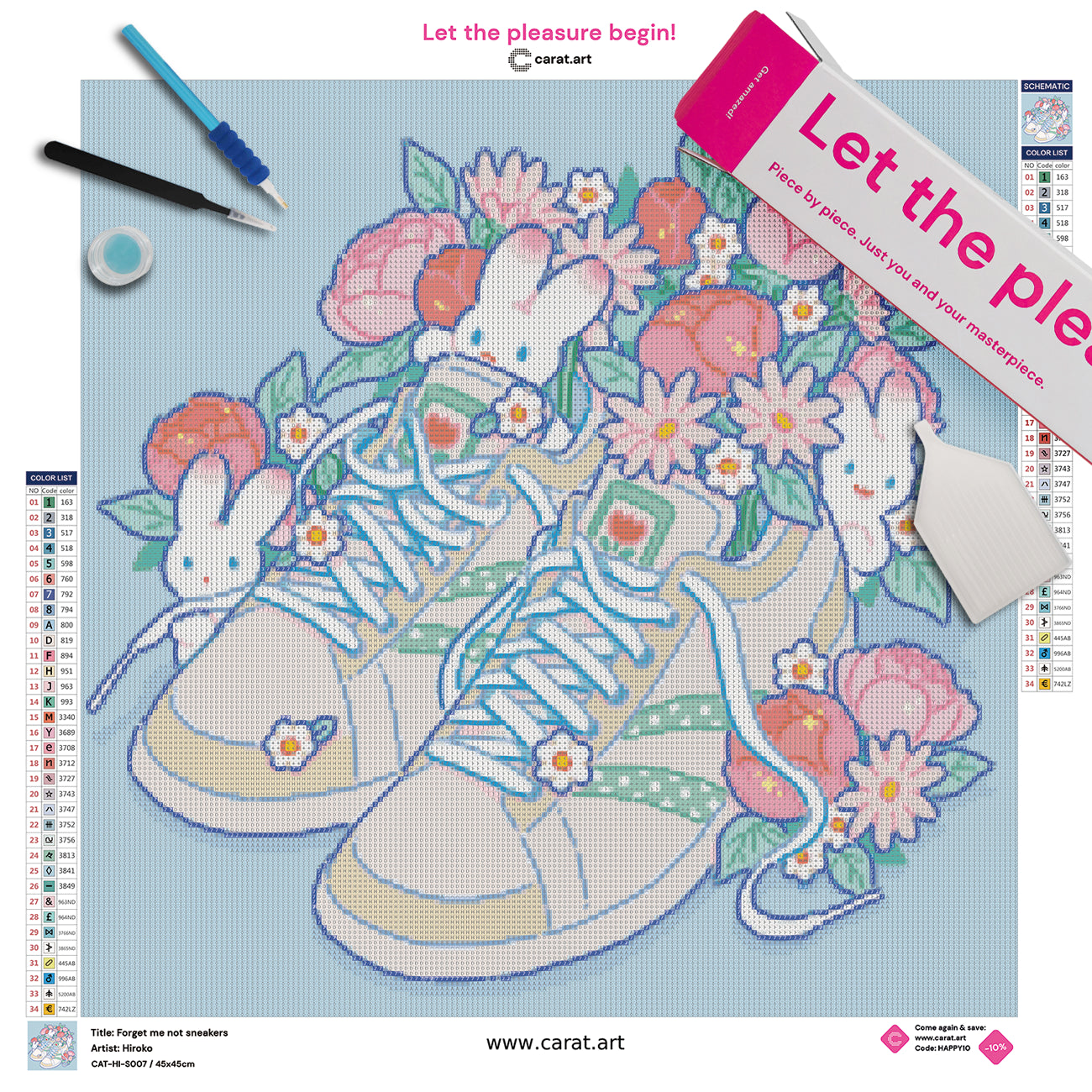 Diamond Painting - Hiroko - Forget me not sneakers