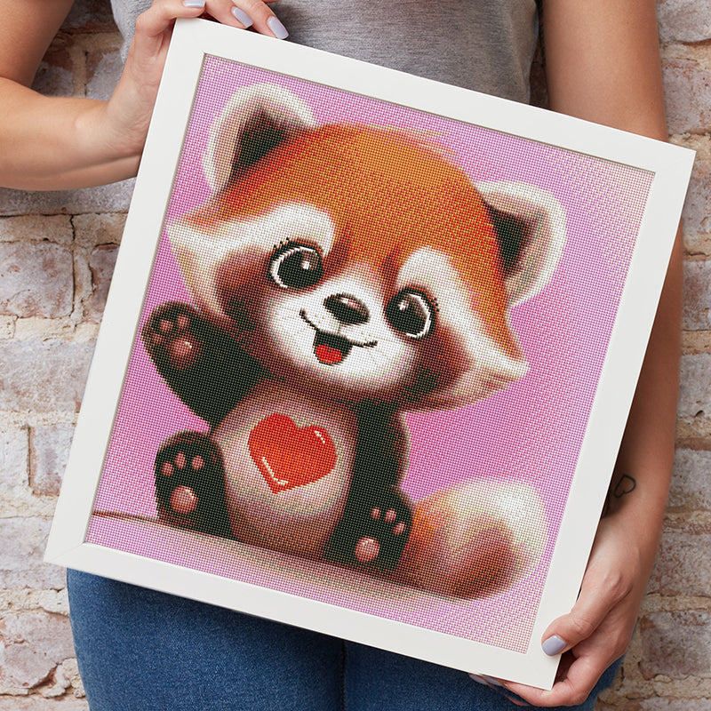 Diamond Painting Panda mit Herz
