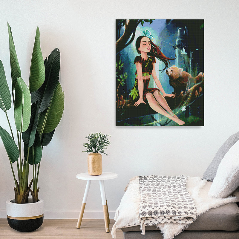 Diamond Painting Fee mit Panda