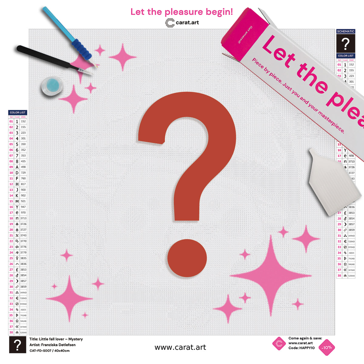 Diamond Painting Mystery Motiv als Premium Set mit Leinwand und Zubehör