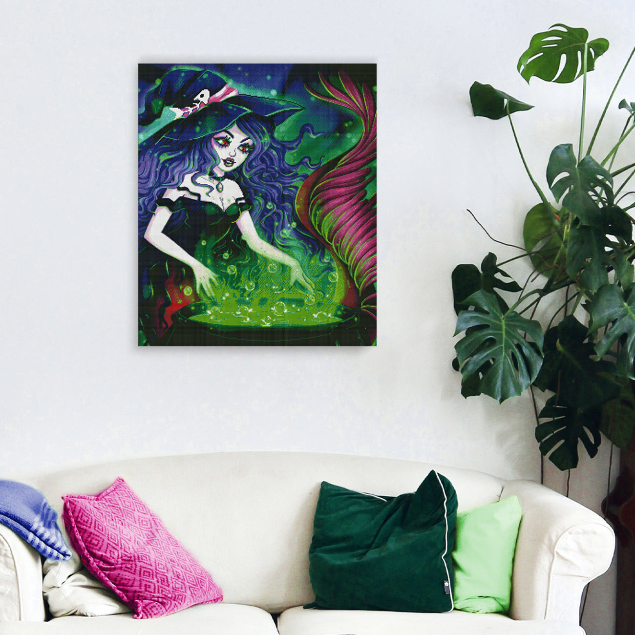 Diamond Painting Meerjungfrau Hexe als faszinierende Wanddekoration