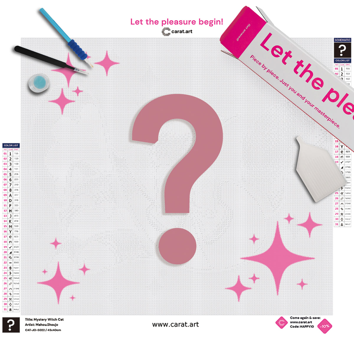 Diamond Painting - Mahou.Shoujo - Mystery Witch Cat