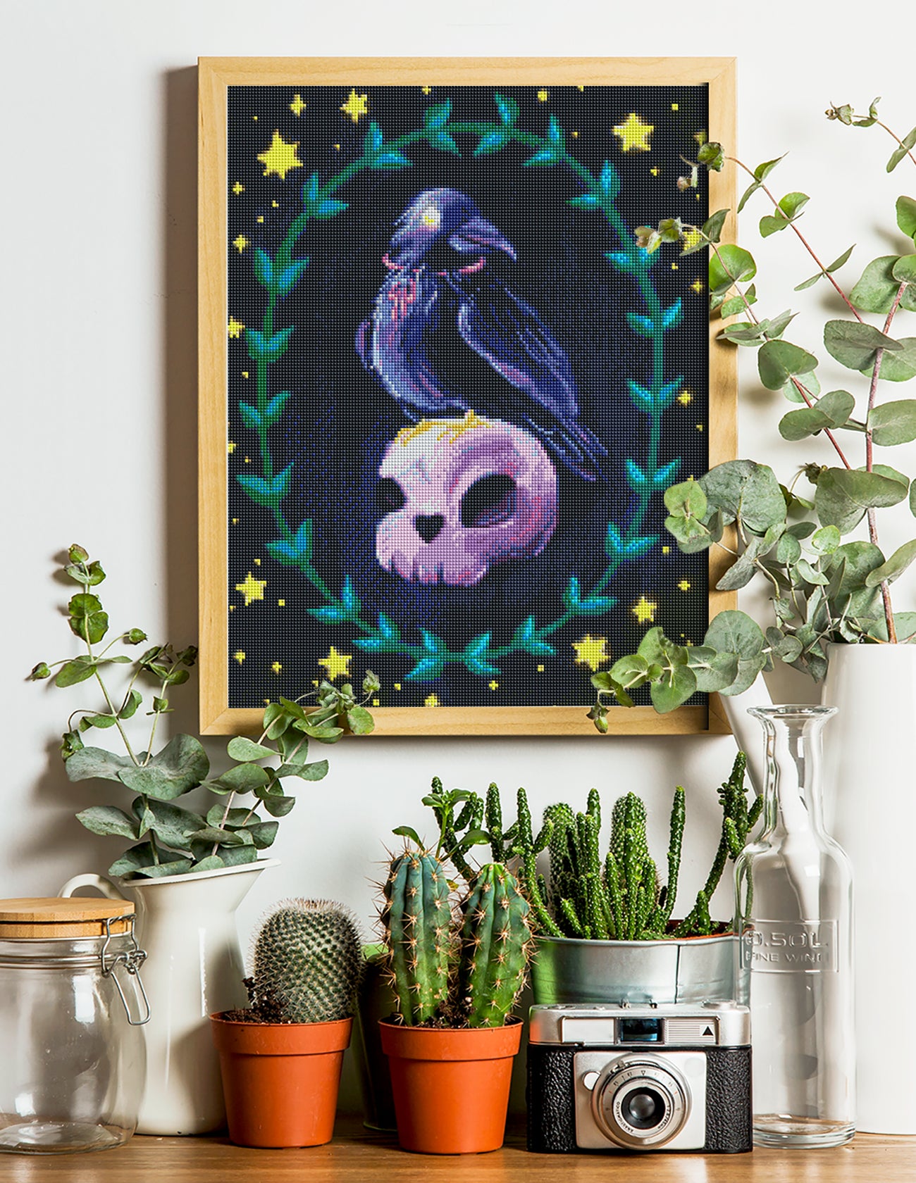 Diamond Painting Rabe als mystische Wanddekoration