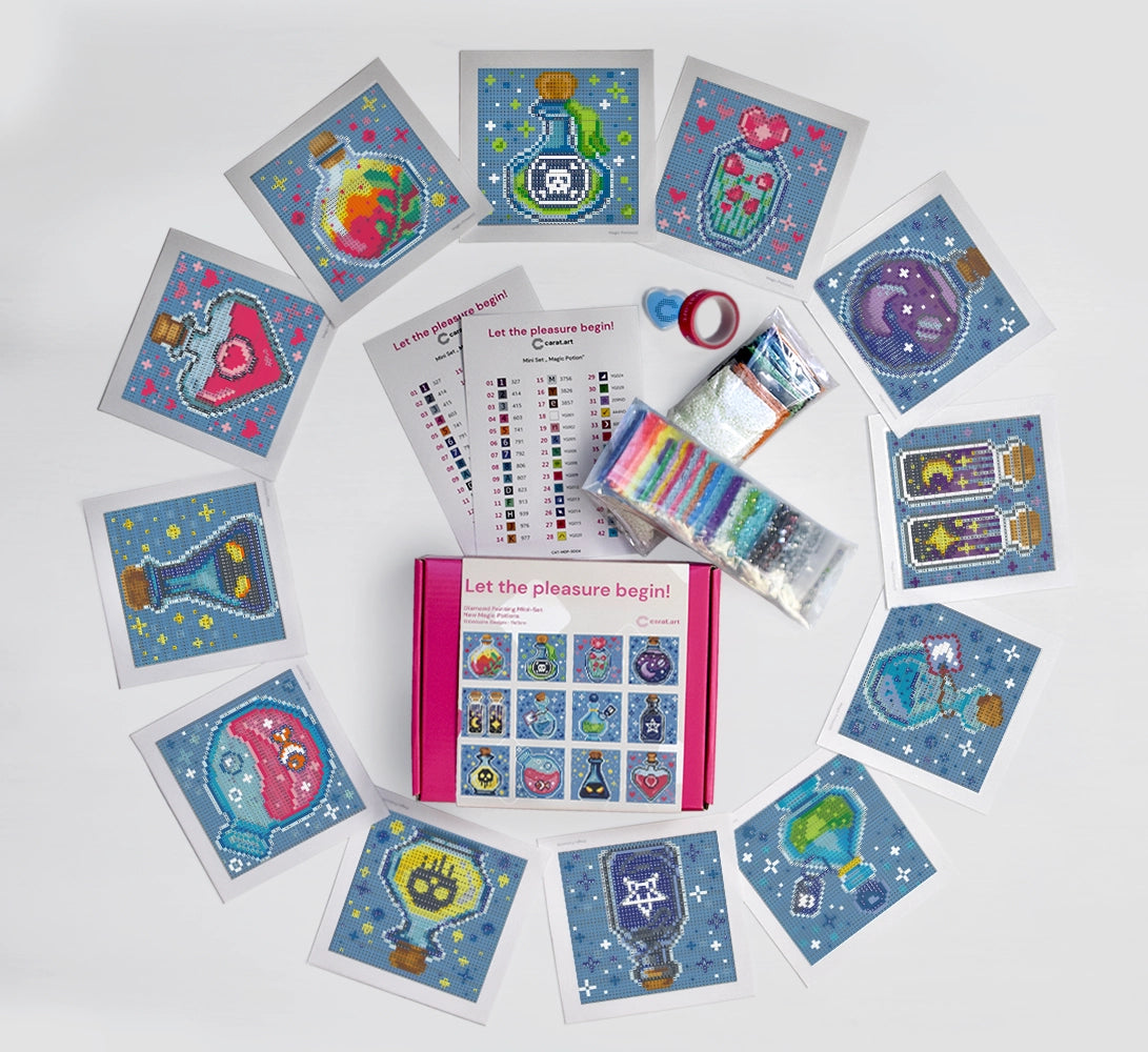 Diamond Painting Mini Set mit magischen Zaubertränken und Fantasy Motiven