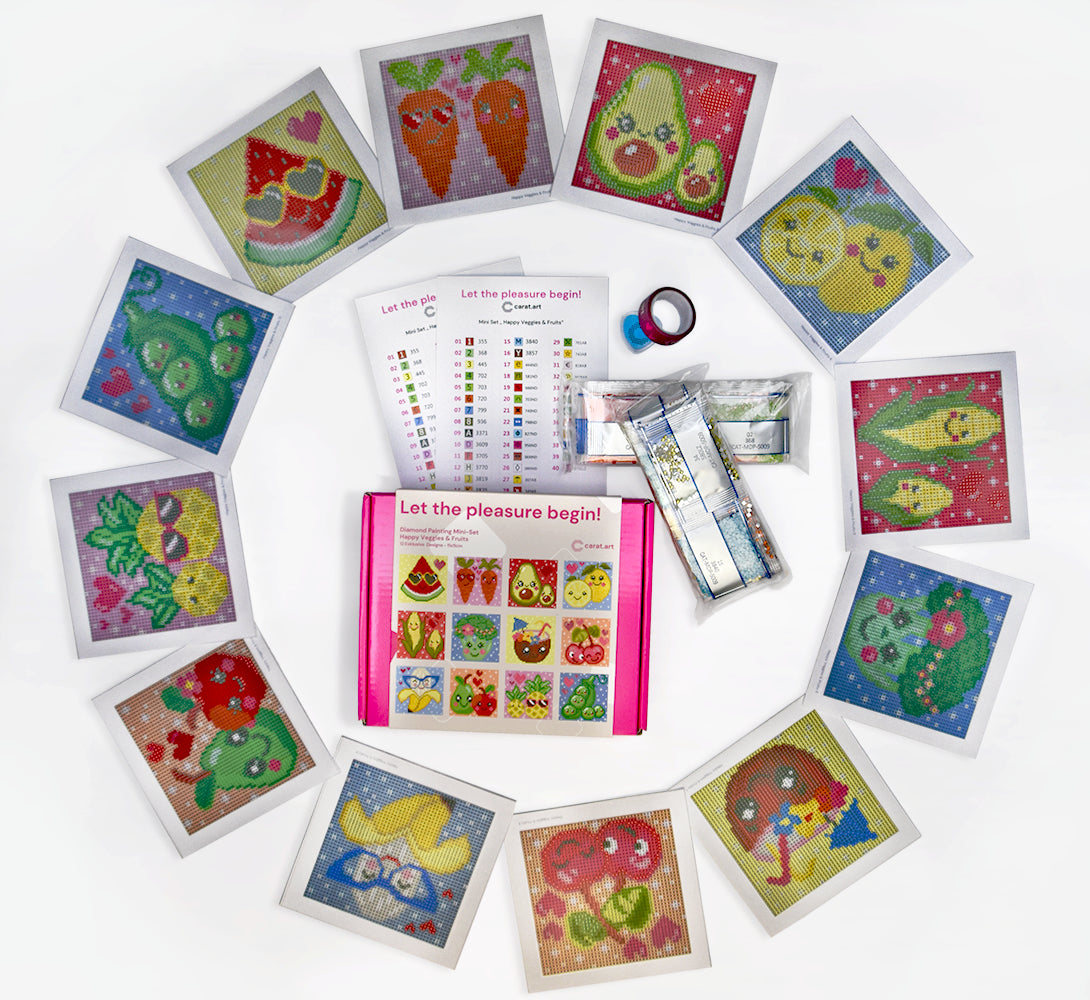 Diamond Painting - Carat Art Design - Mini Set Happy Veggies & Fruits