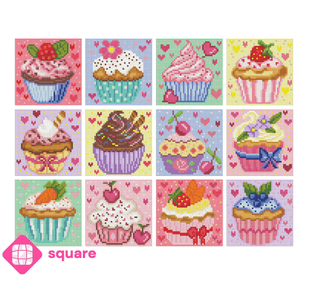 Diamond Painting - Carat Art Design - Mini Set Cupcake Love