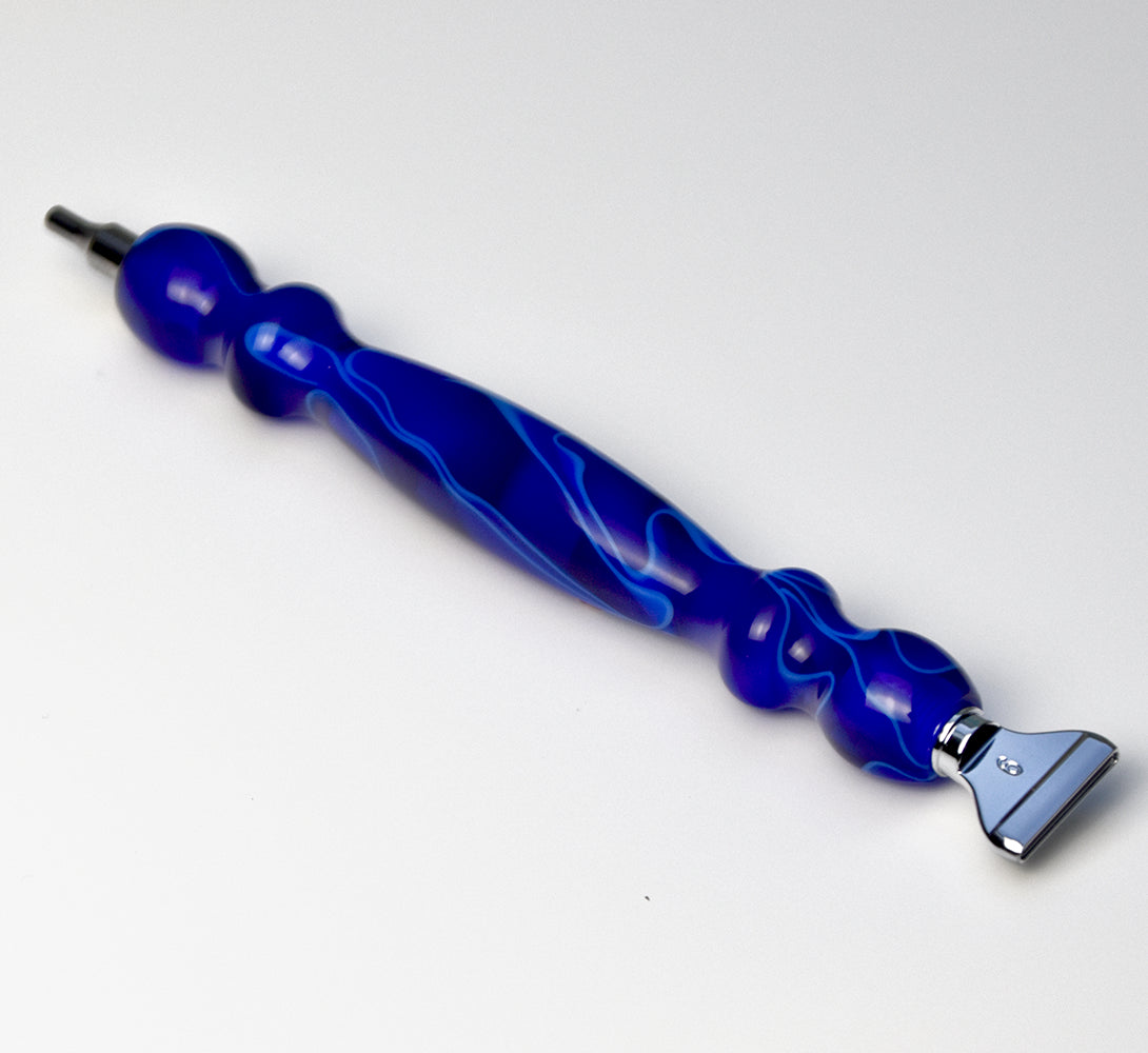 Premium Diamond Painting Stift „Midnight Marble“ mit zwei Metallaufsätzen in silber | Zum Schrauben