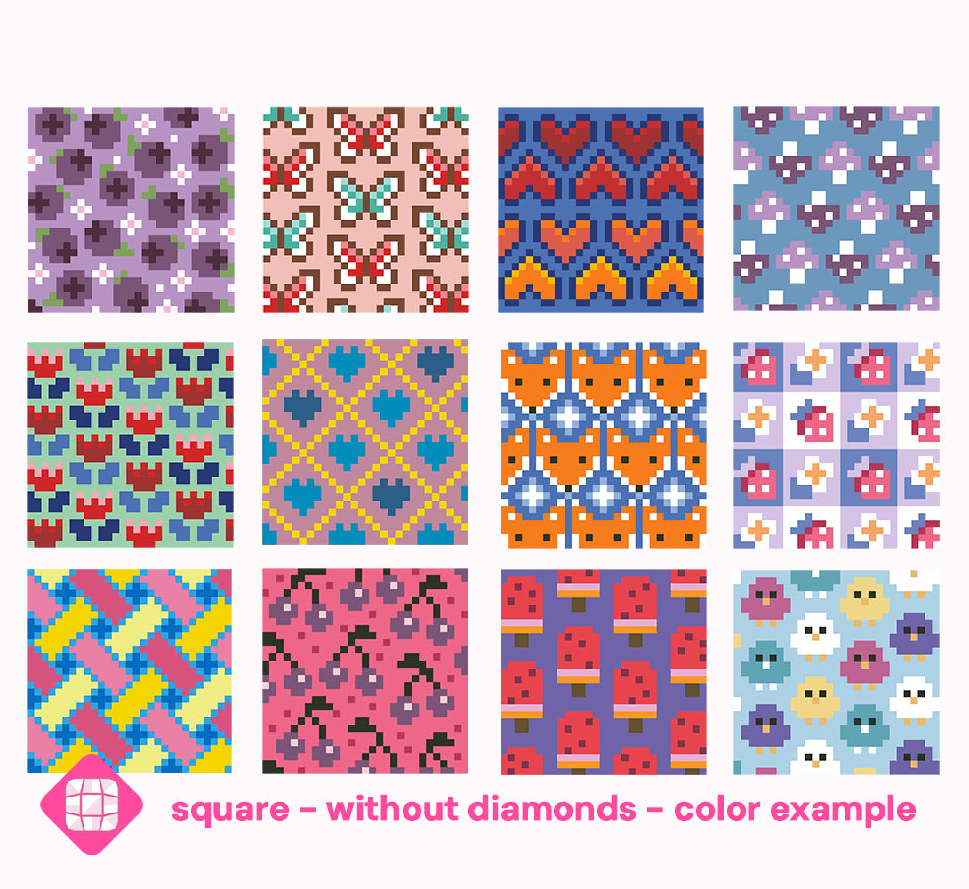 Diamond Painting Mini Set von Carat Art Set ohne Steine für die Verwendung für eigene Reststeine - Farbbeispiel zur Inspiration