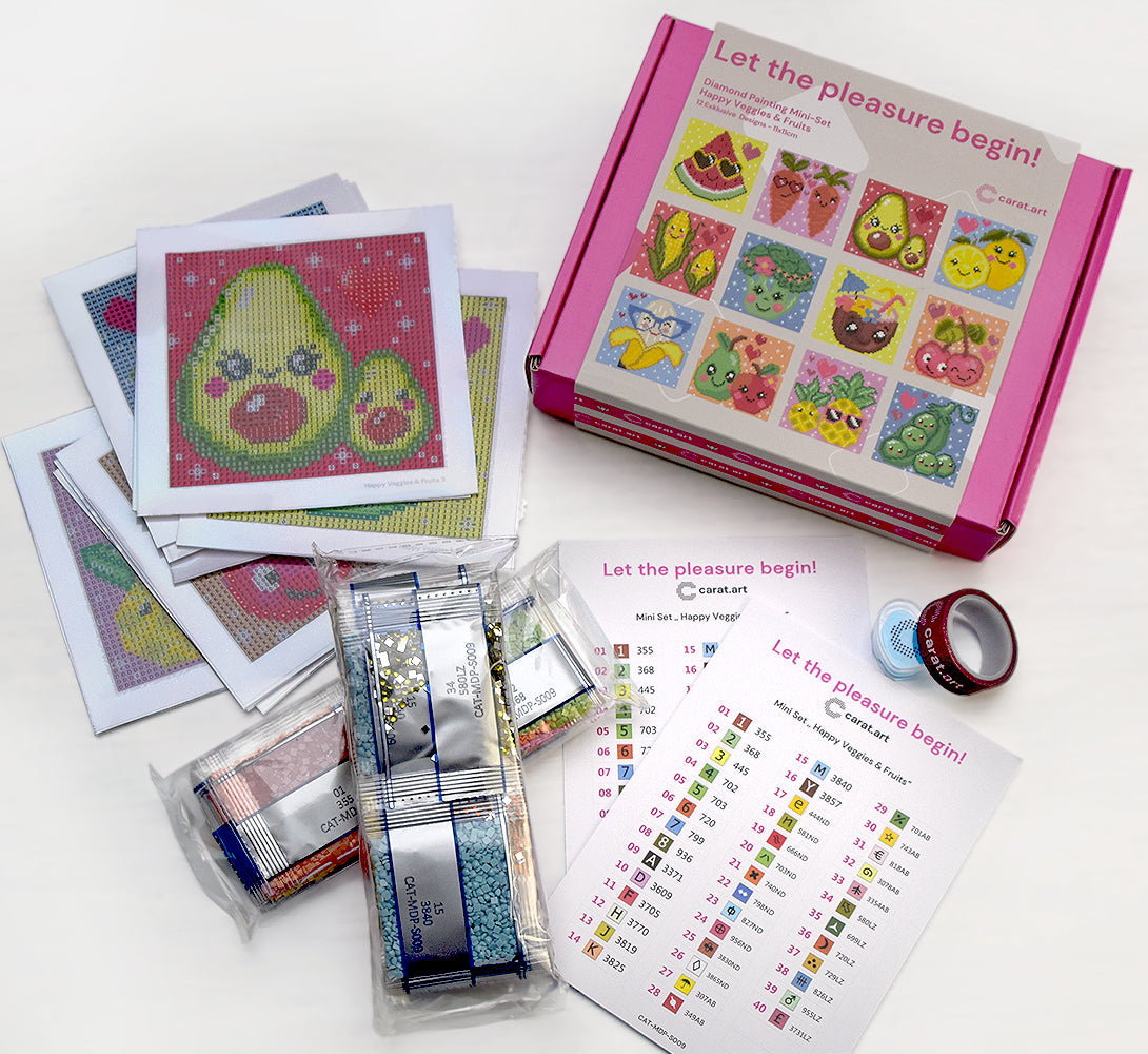 Diamond Painting - Carat Art Design - Mini Set Happy Veggies & Fruits