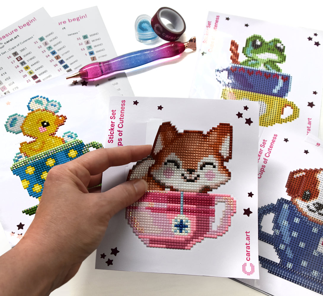 Diamond Painting - Carat Art Design - Sticker Set Cups of Cuteness