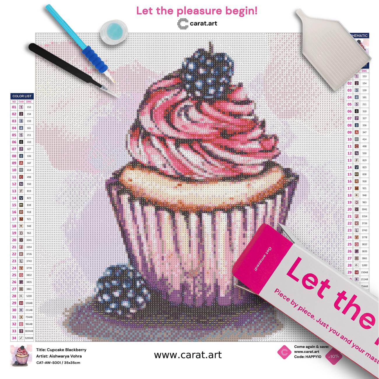 Diamond Painting - Aishwarya Vohra - Cupcake Blackberry