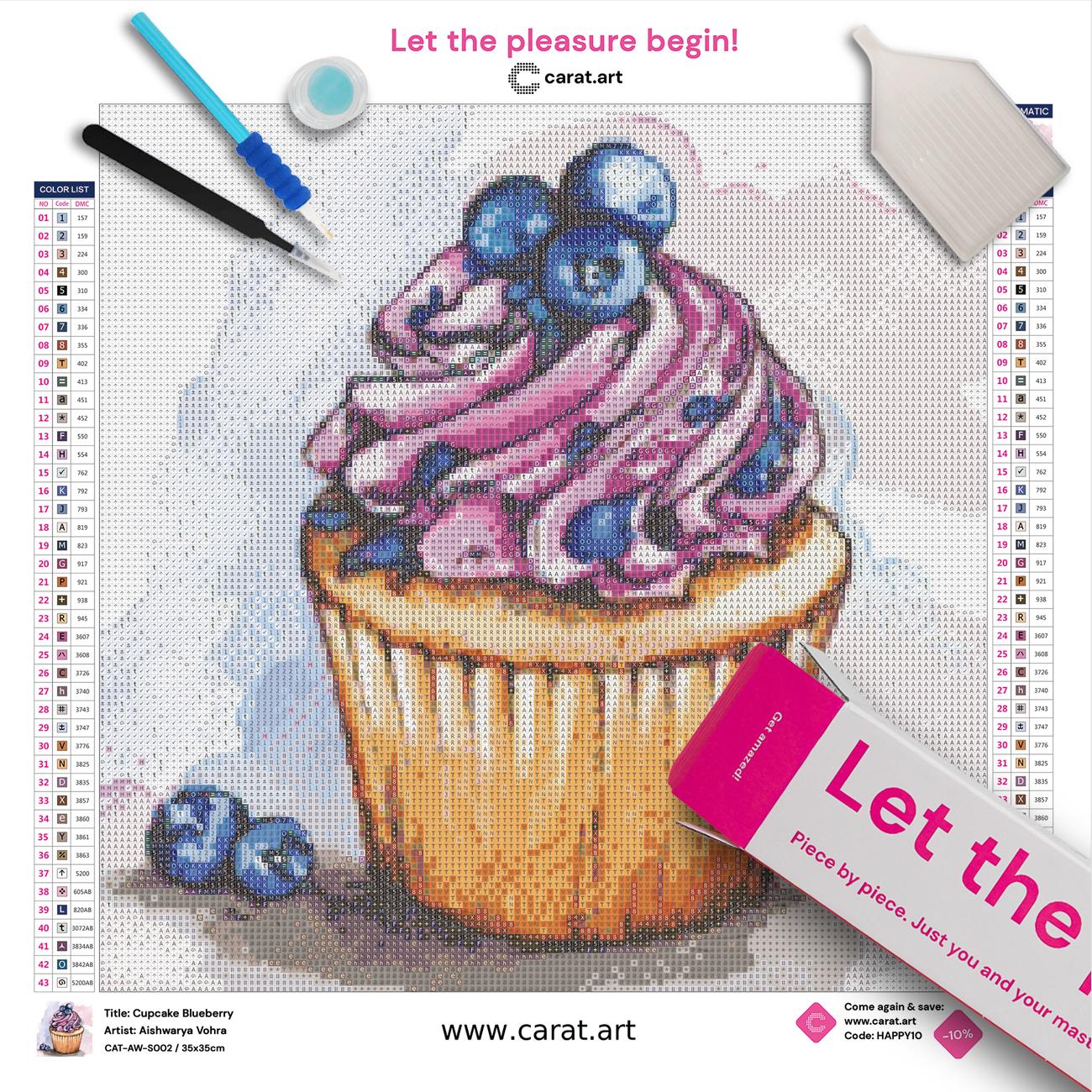 Diamond Painting - Aishwarya Vohra - Cupcake Blueberry