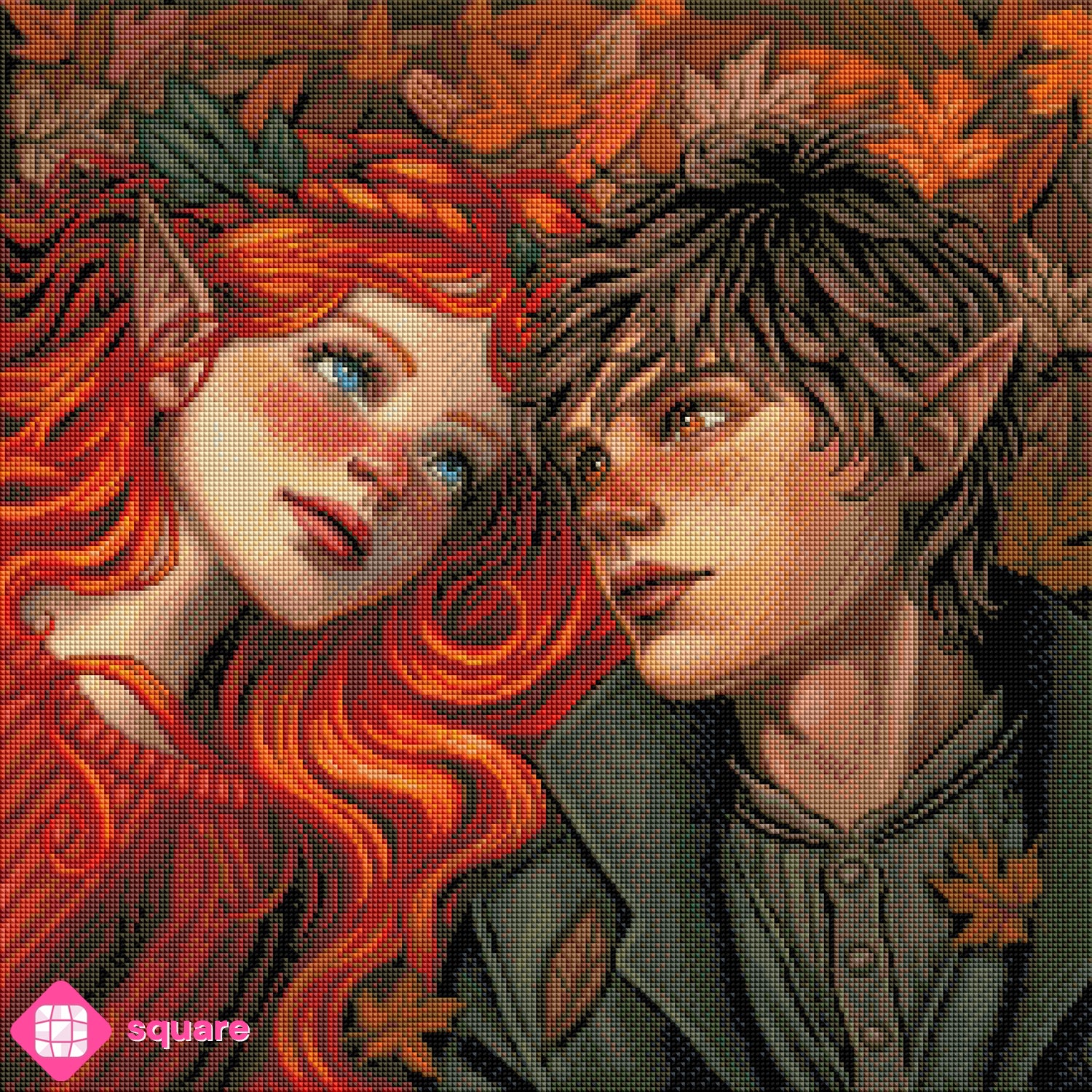 Diamond Painting Vorschau mit Herbst Motiv und warmen Farben
