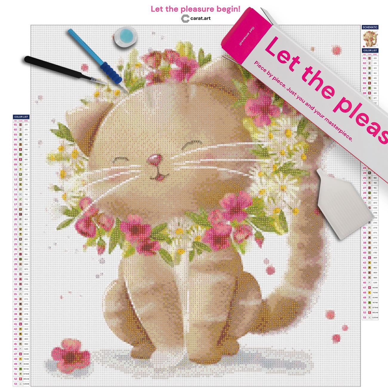 Diamond Painting - Sannadorable - Flower Kitty