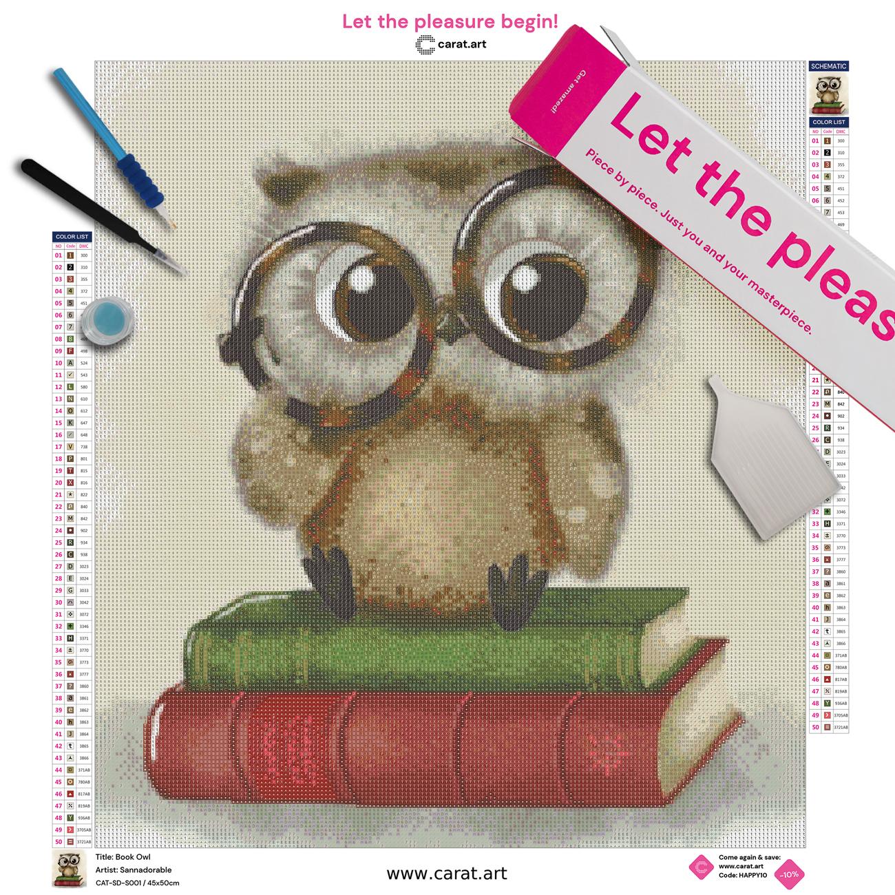 Diamond Painting - Sannadorable - Book Owl