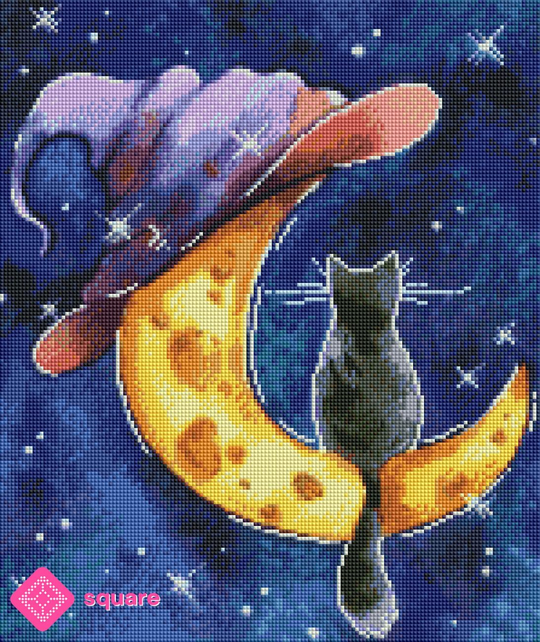 Diamond Painting - Anna Petunova - Cat on the moon