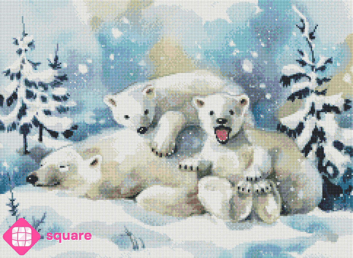 Diamond Painting - Anna Petunova - Polar bear and her cubs