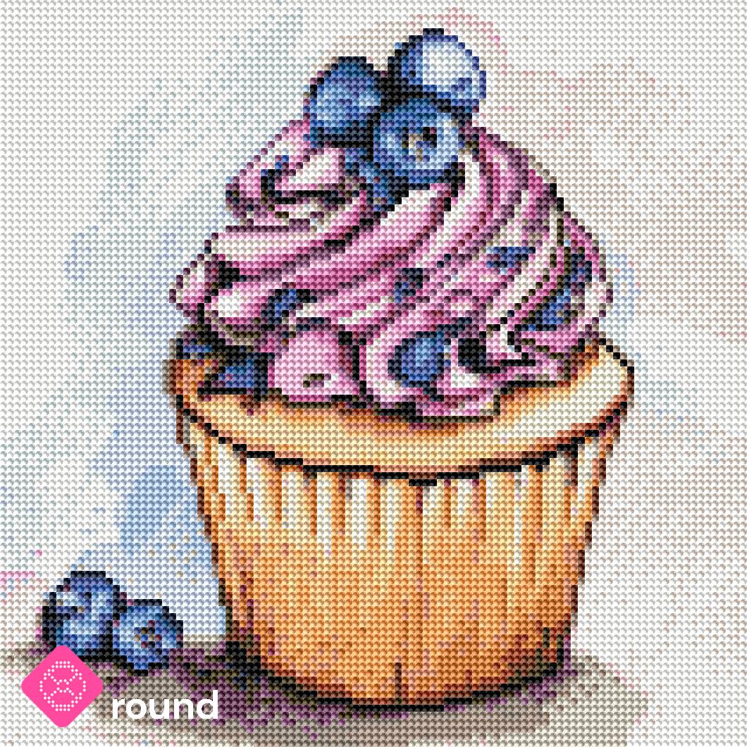 Diamond Painting - Aishwarya Vohra - Cupcake Blueberry