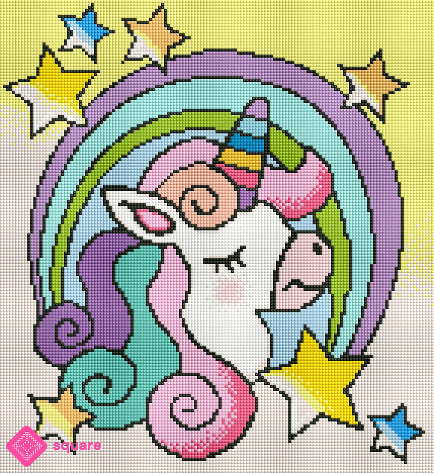 Diamond Painting - Carat Art Design - Rainbow unicorn