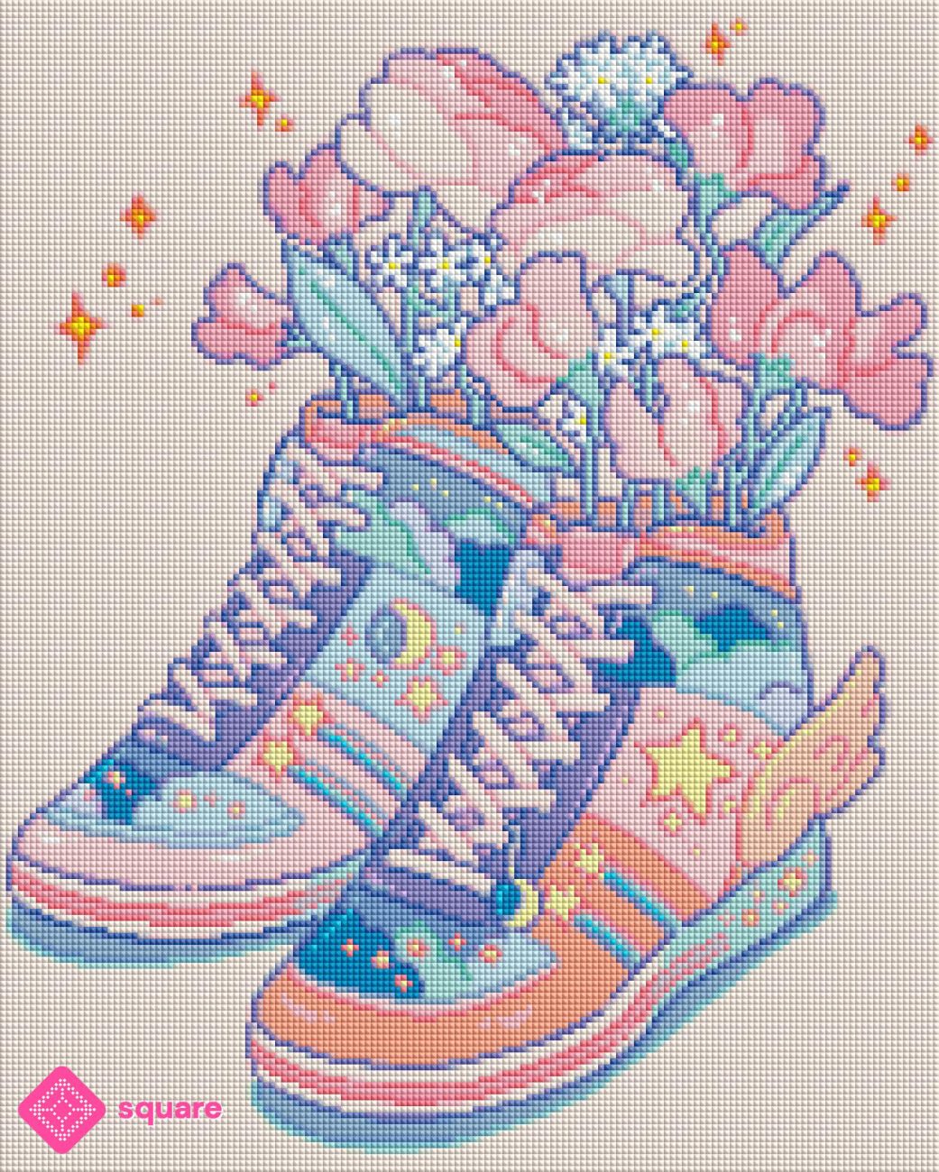 Diamond Painting - Hiroko - Flower Sneakers