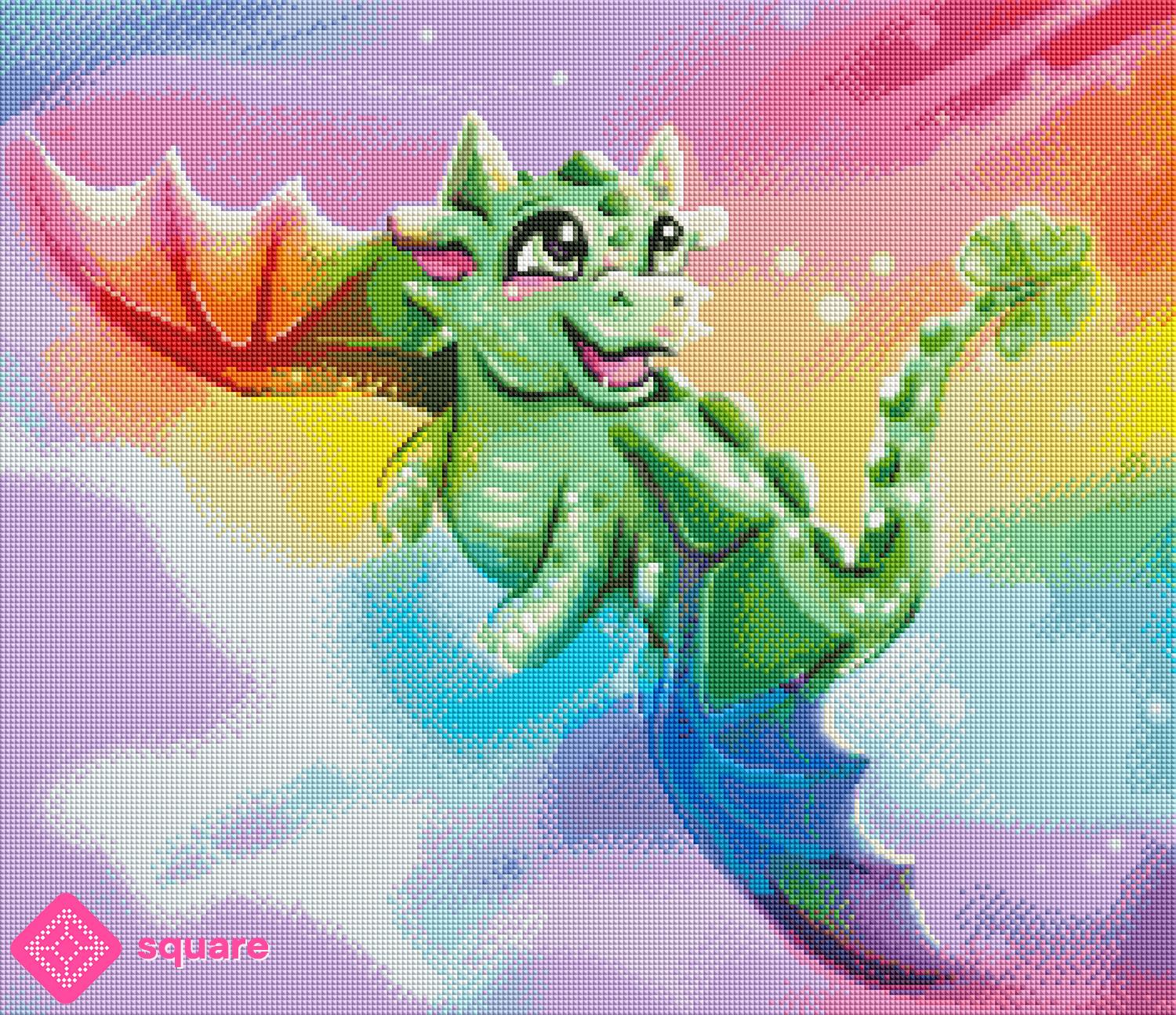 Diamond Painting - InkzyStudios - Luckiest Rainbow Dragon