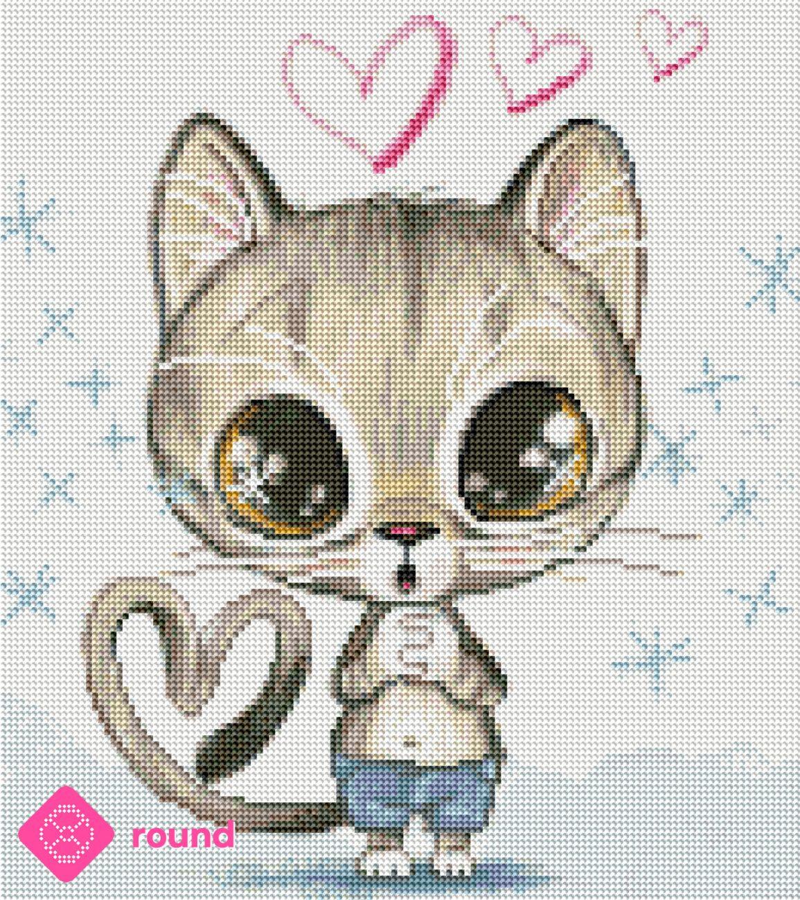 Diamond Painting - Mine Azimutée - Chaton kawaii