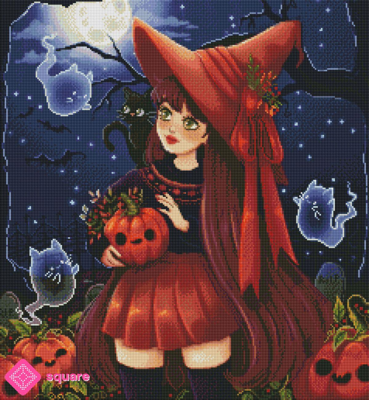 Diamond Painting - Nimeryart - Pumpkin witch