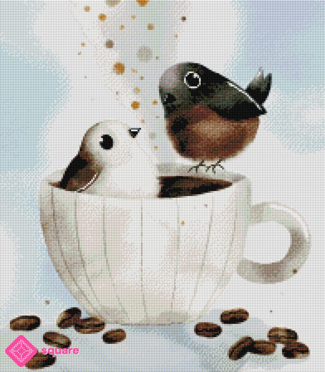 Diamond Painting - Sannadorable - Coffee Birds