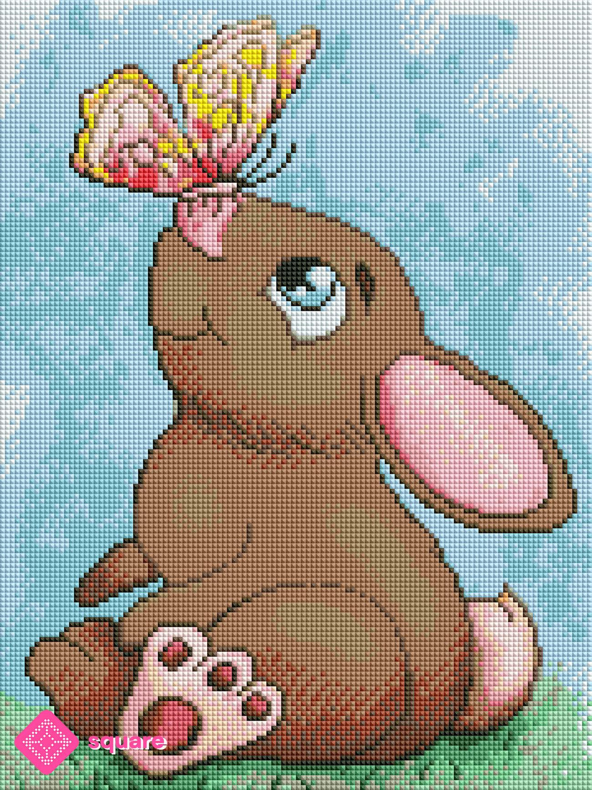 Diamond Painting Bild - Bunny with butterfly