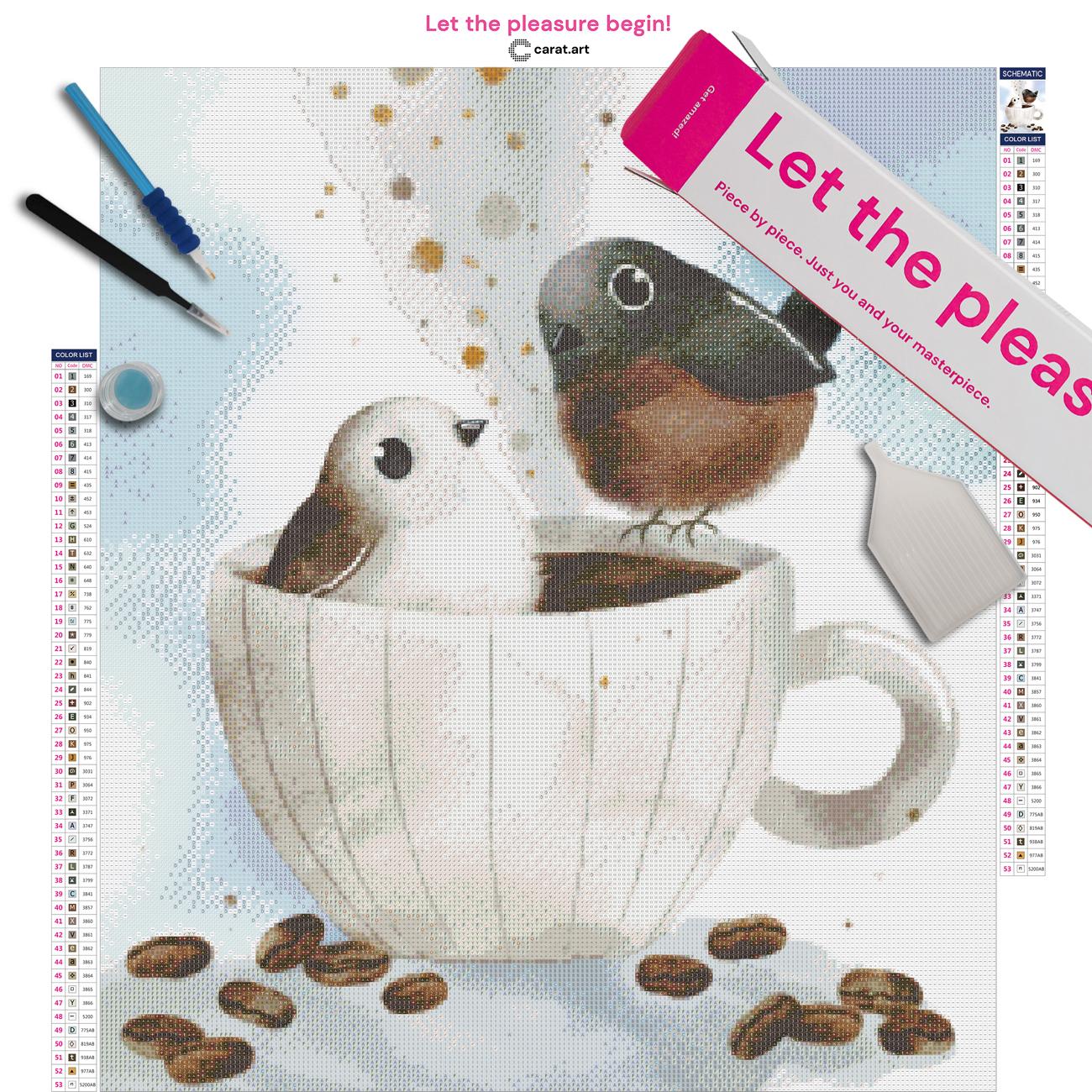 Diamond Painting - Sannadorable - Coffee Birds