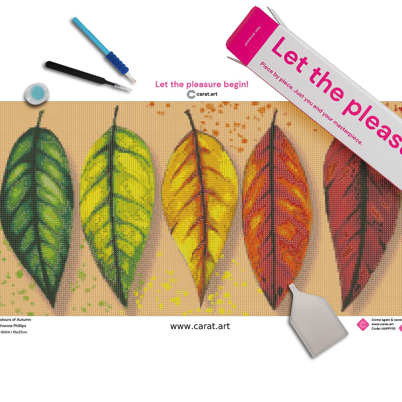 Premium Diamond Painting Set mit Herbst Motiv inklusive Leinwand, Diamond Painting Werkzeug und Zubehör