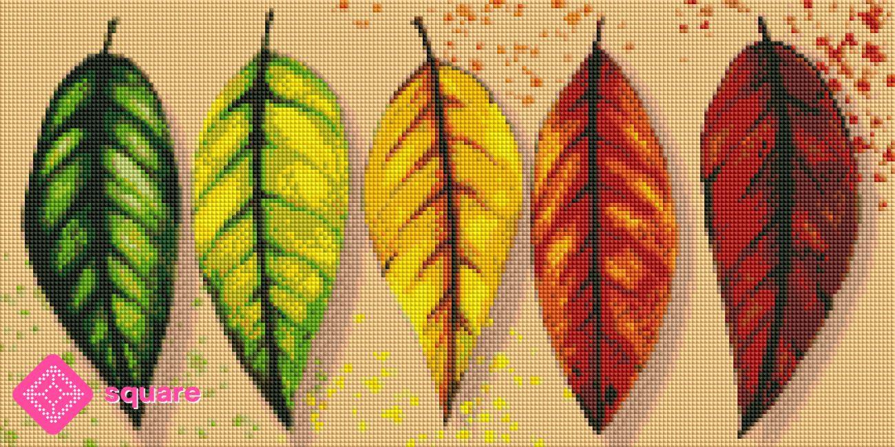 Diamond Painting Vorschau mit herbstlichem Landschaftsmotiv und funkelnder Steinoptik