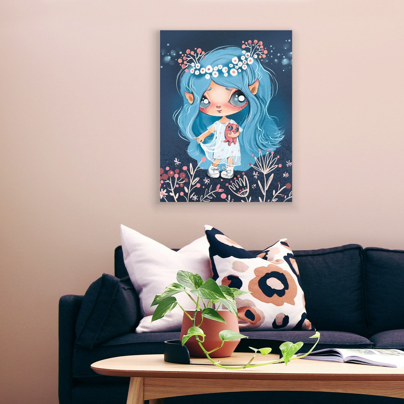Diamond Painting Elfe mit Blumen und magischer Atmosphäre als verträumte Fantasy Wanddekoration für dein Zuhause