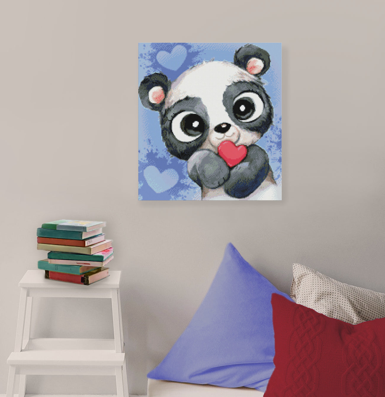 Diamond Painting Pandabär als liebevolle Wanddekoration im Kinder- oder Wohnzimmer