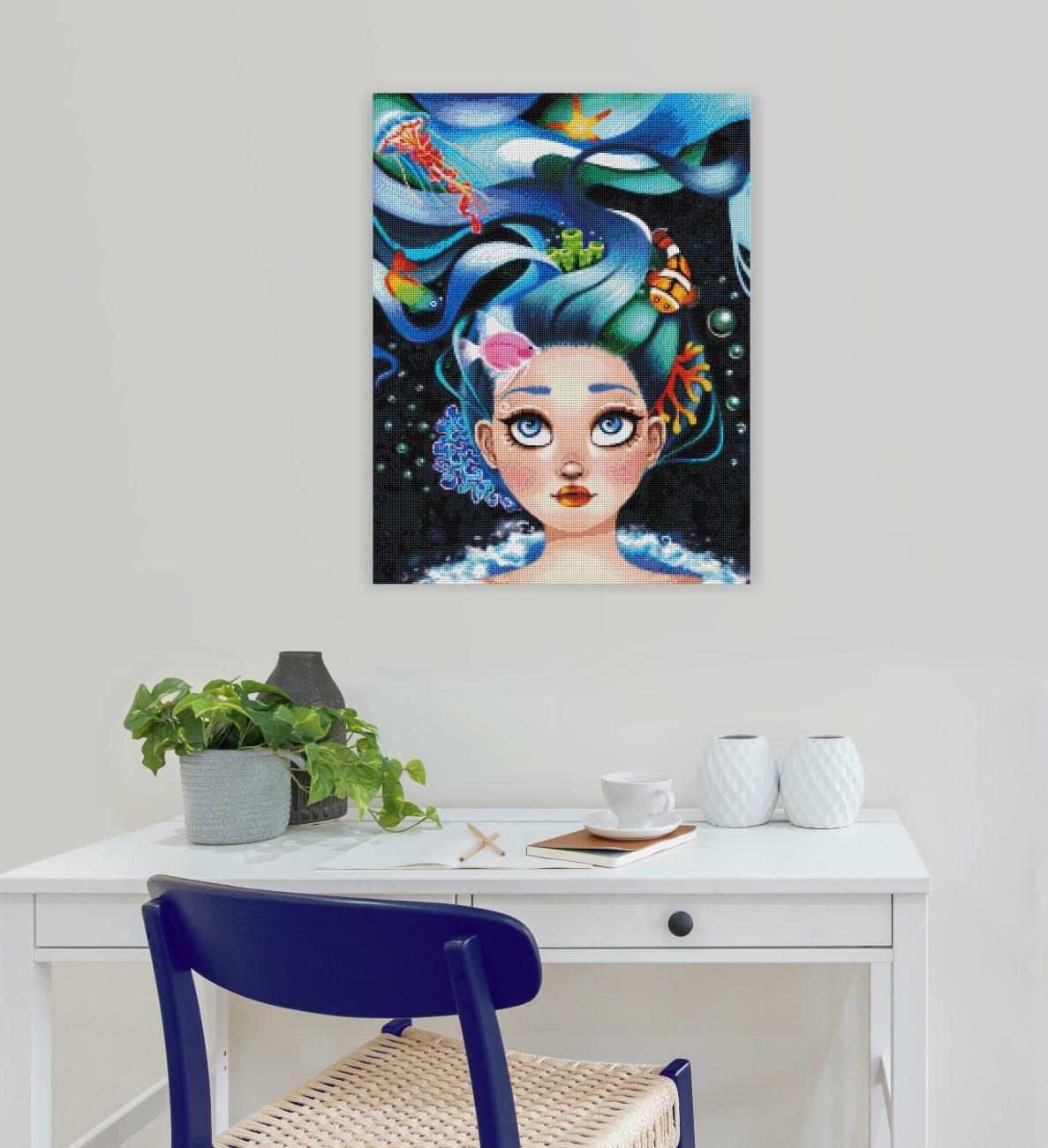 Farbenprächtiges Diamond Painting mit Unterwasserschönheit und faszinierender Meereswelt als dekorative Wanddekoration