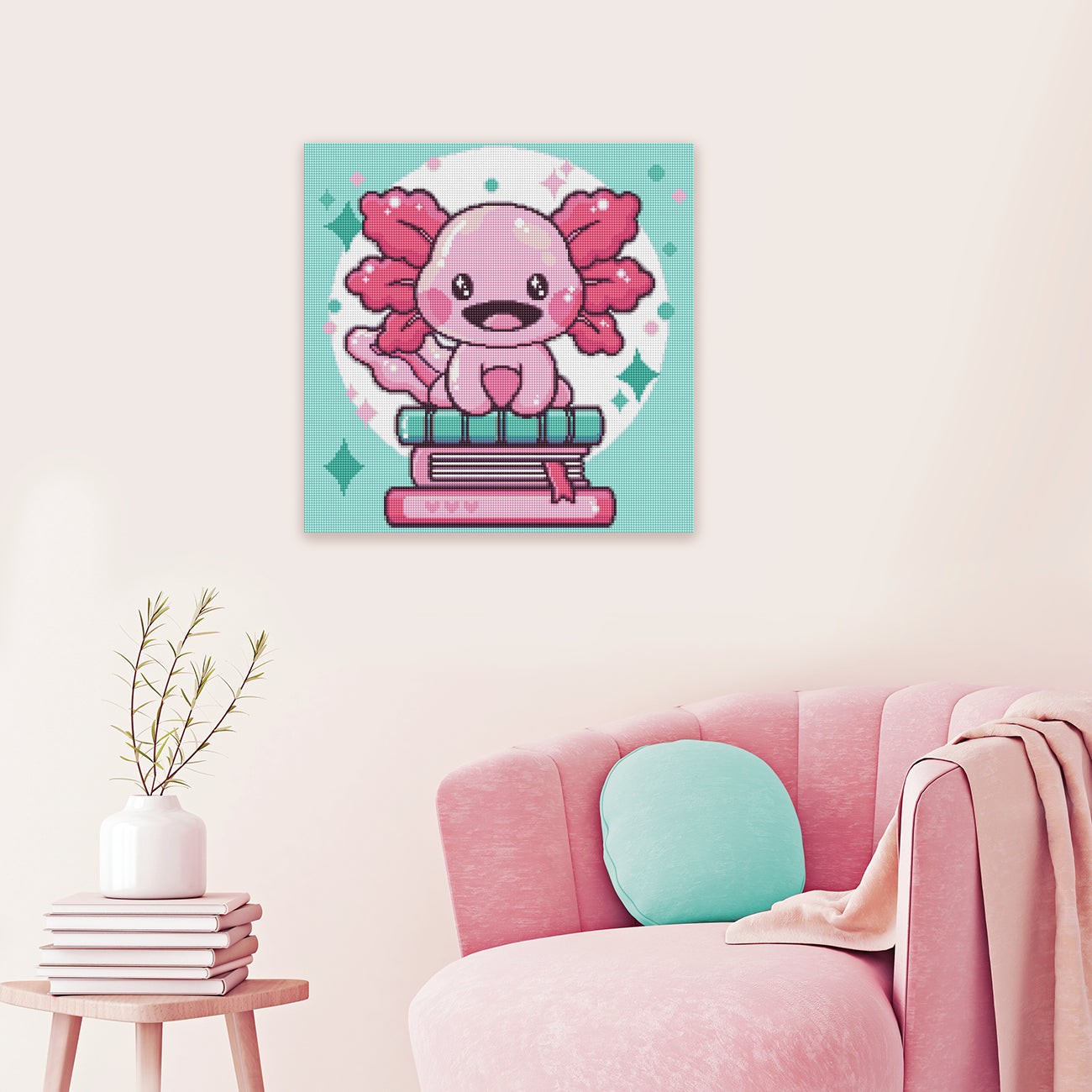 Diamond Painting - Tatyana Deniz - Book Lover Axolotl